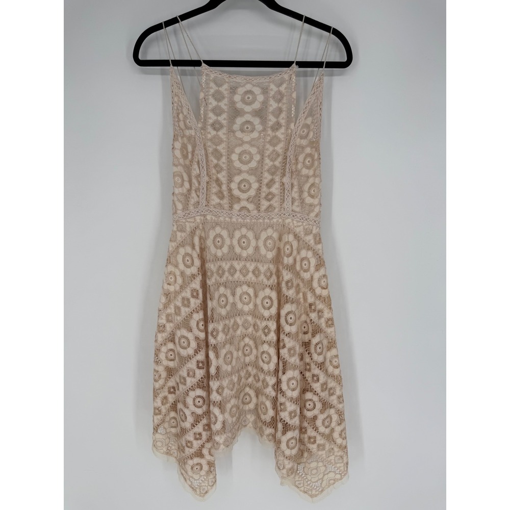 FREE PEOPLE JUST LIKE HONEY LACE DRESS SIZE 12 BOHO CHIC COTTAGECORE ROMANTIC